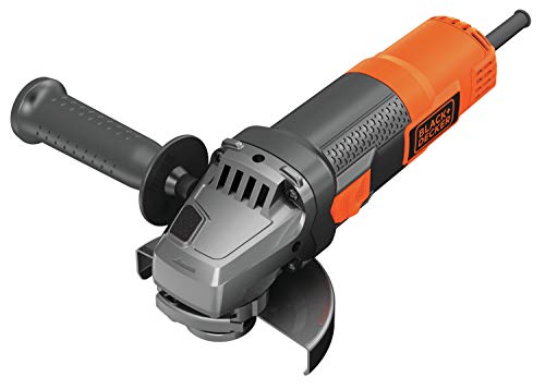 BLACK+DECKER Amoladora 115mm 900W, Velocidad 12.000 RPM, Empuñadura Lateral 3 Posiciones)