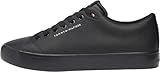 Tommy Hilfiger Zapatillas Core Low Top de Piel Vulcanizada para Hombre, Negro Triple Negro