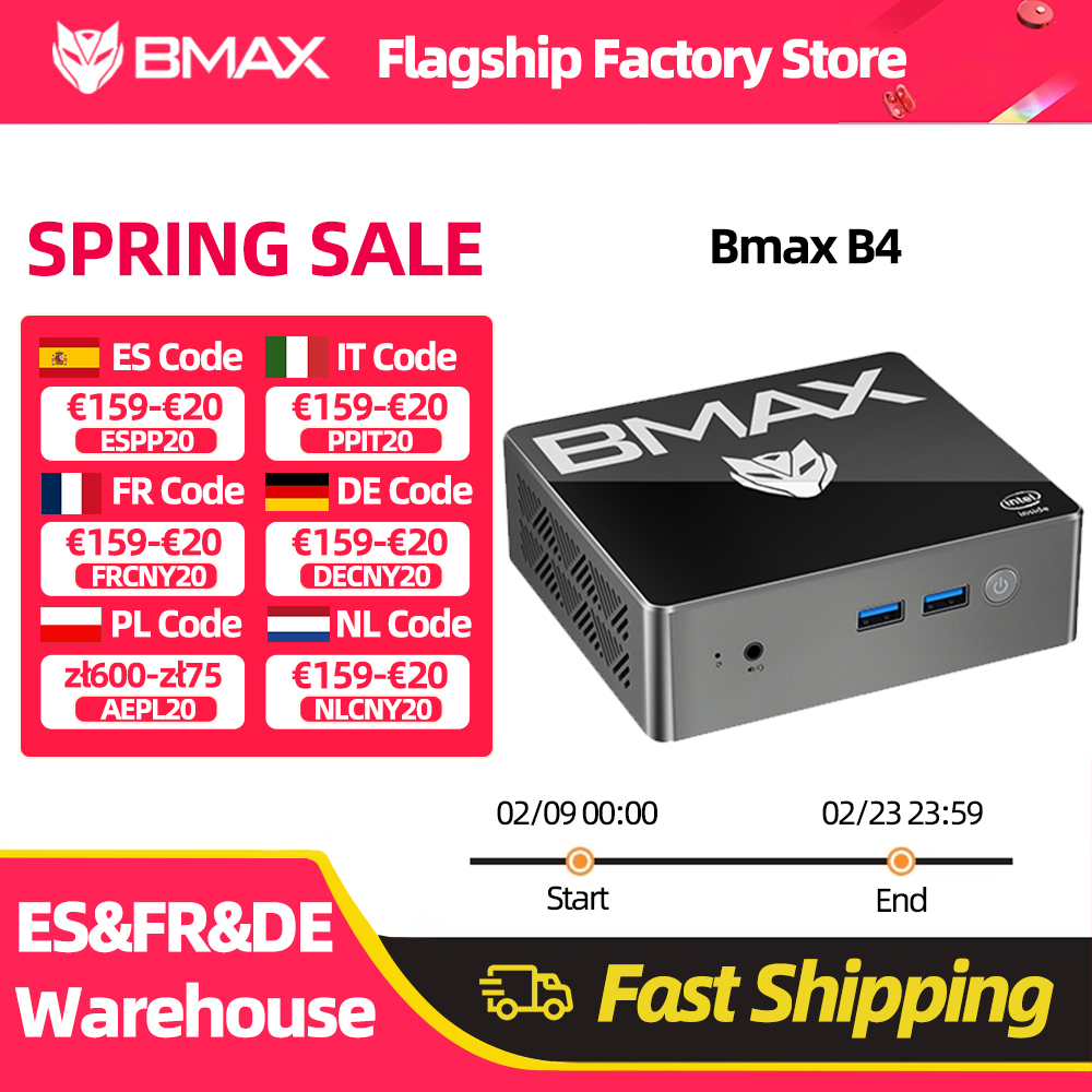 BMAX B4 con Windows 11, Intel N95, 16GB y 512GB SSD, 2*HDMI 2*USB 2.0 2*USB 3.0 y Supports 4K
