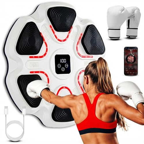 Arcanix Boxeo Pared Musical con Guantes de Boxeo - Maquina Boxeo Musical Pared con Bluetooth