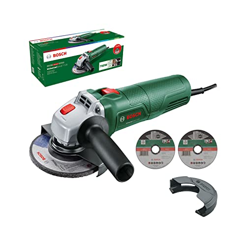 Bosch amoladora pequeña UniversalGrind 7-125,750 W; con 2 discos de corte recto y 1 disco de amolado