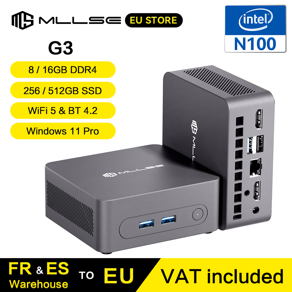 Mini PC MLLSE G3 con procesador Intel N100, 16 GB de RAM, 1TB de SSD, Windows 11