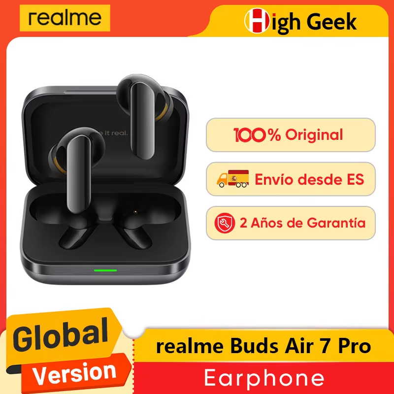 realme Buds Air 7 Pro 53dB Cancelación de Ruido en Tiempo Real 11+6mm Dual-DAC Al Live Translator