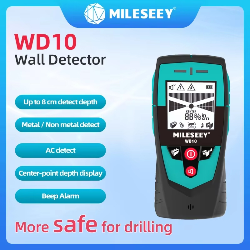 Detector de pared Mileseey WD10 con Sensor de Metal  cables de CA con pantalla LCD y pitido