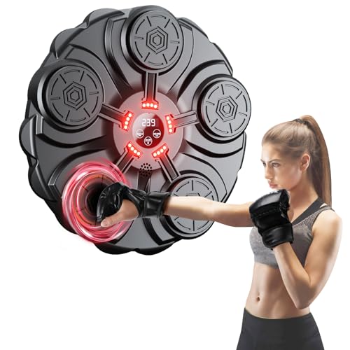 yorraka Máquina de Boxeo Música Adulto - LED Luces Music Boxing Machine con Guantes De Boxeo