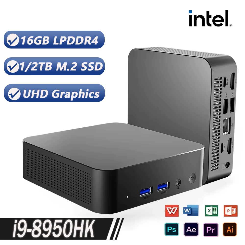 Mini PC Windows 11 Pro Intel Core i9 8950HK 16GB DDR4 1TB SSD