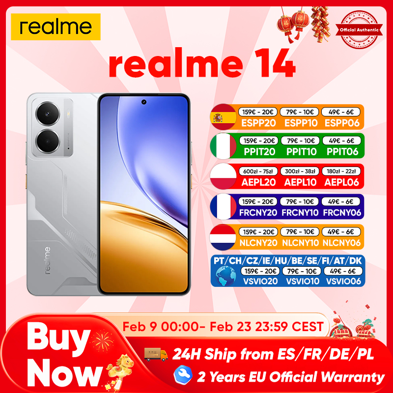 realme 14 5G, Snapdragon 6 gen 4, Pantalla AMOLED, batería Titan de 120 mAh, cámara OIS de 50MP