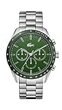 Lacoste Reloj Cronógrafo de Cuarzo para Hombre Colección Boston con Correa Acero Inoxidable Plateada