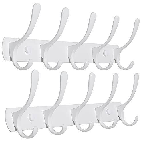 SKOLOO Perchero de pared moderno con 5 ganchos, paquete de 2, perchero de pared