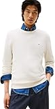 Tommy Hilfiger Jersey Hombre Essential Cotton con Cuello Redondo, Marfil