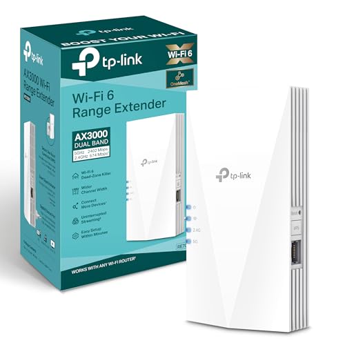 TP-Link RE700X WiFi 6 Repetidor AX3000 (Doble Banda 2402Mbps 5GHz + 574Mbps 2.4GHz), Gran Cobertura