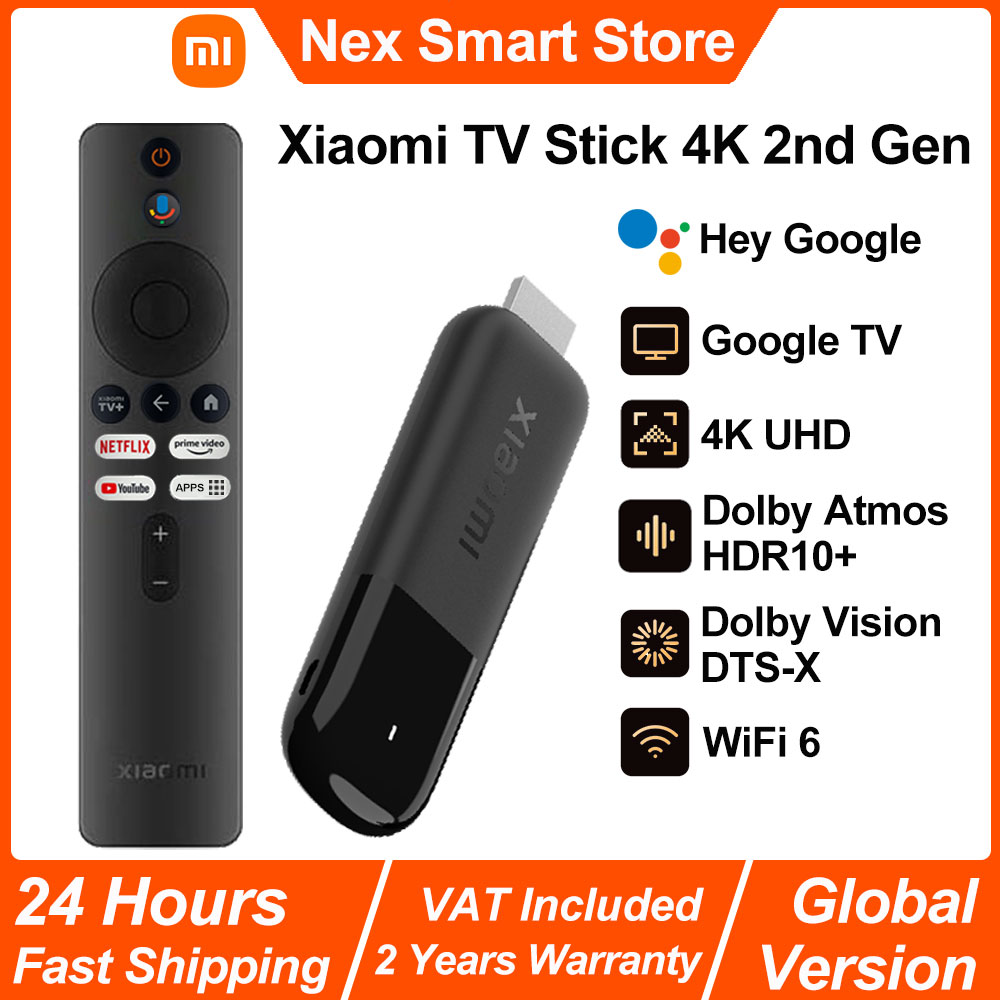 Xiaomi TV Stick 4K 2nd Gen, con WiFi 6 para Netflix, Google Assistant, Smart TV Dongle BT5.2
