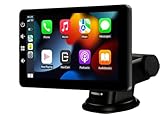Pantalla de Coche con Carplay y Android Auto inalambricos: Radio Portatil de 7 Pulgadas