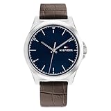 Tommy Hilfiger Reloj Analógico de Cuarzo para hombre con Correa en silicona y en piel