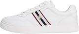 Tommy Hilfiger Sneaker con Suela Cupsole Mujer Webbing de Piel, Blanco