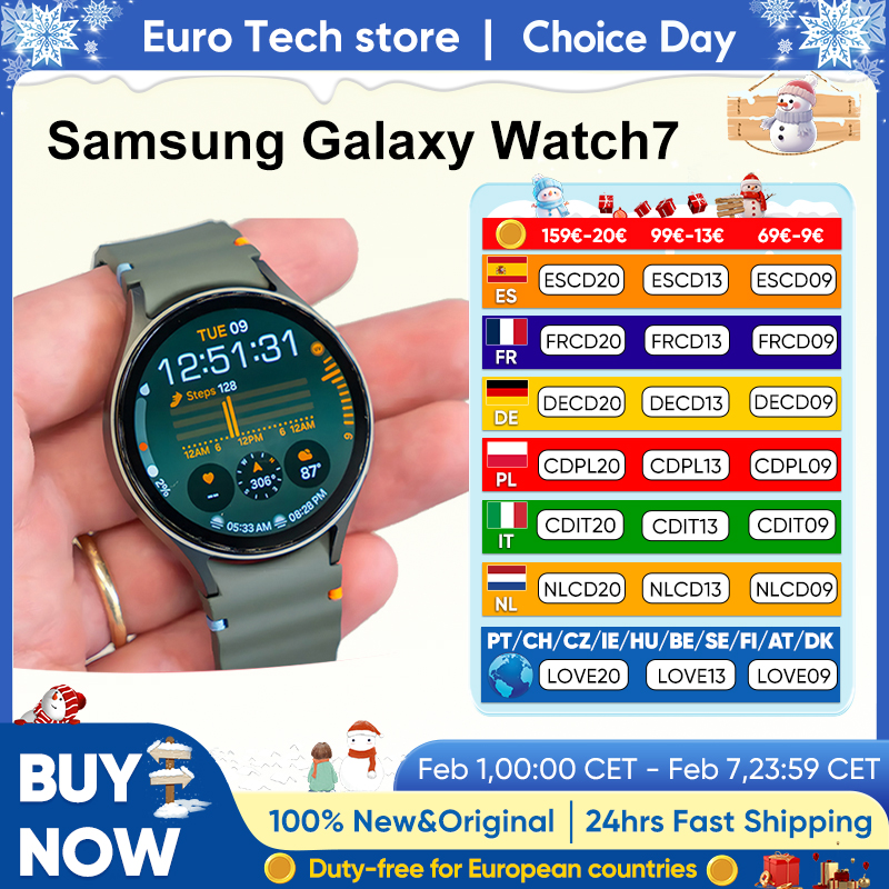 Samsung Galaxy Watch 7 Bluetooth 5,3 40/44mm pantalla Super AMOLED de 1,3", Monitor de salud y GPS