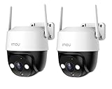 Imou 2K(3MP) Cámara Vigilancia Exterior 2-Pack, 360° PTZ Cámara WiFi IP Vigilancia de Seguridad