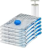 Amazon Basics Paquete de 5 bolsas de vacío para almacenamiento, incluyen boca para aspirador