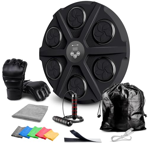 Ezero Maquina de Boxeo Musical Adulto con Bluetooth y LED – Entrenamiento de Boxeo Pared Musical