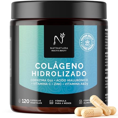 Colágeno Hidrolizado con Ácido Hialurónico y Vitamina C. Tratamiento para 4 Meses