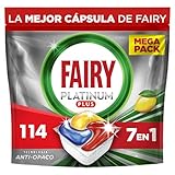 Fairy Platinum Plus Limón Cápsulas De Lavavajillas Todo En Uno, 114 Cápsulas