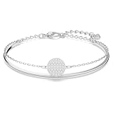 Swarovski Brazalete Ginger, Blanco, Baño de rodio
