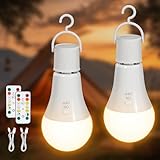 Kimjo Bombilla Recargable USB con Mando - Inalámbrica sin Electricidad Punto E27 7W