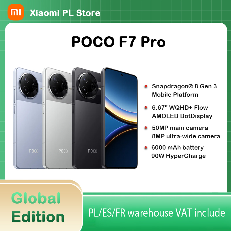 POCO F7 Pro con Snapdragon 8 Gen3, Cámara de 50MP, pantalla AMOLED WQHD de 6,67", HyperCharge de 90W