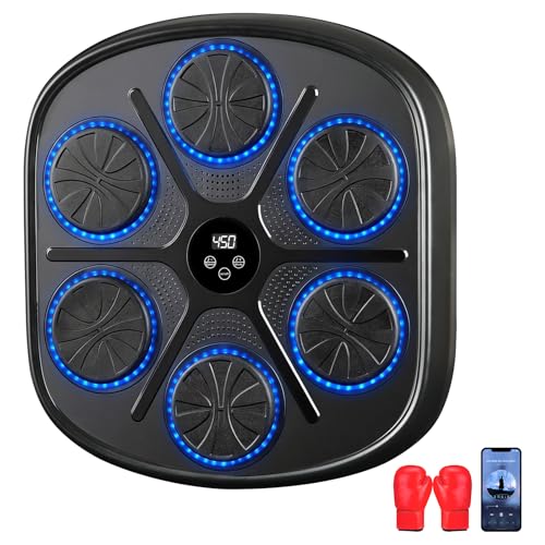 Silencomfort Music Boxing Machine Adulto, Máquina de Boxeo Musical de Pared con Guantes de Boxeo
