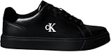 Calvin Klein Sneaker con Suela Cupsole Hombre Classic Laceup de Piel, Negro