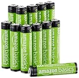 Amazon Basics paquete de 12 pilas AAA NiMH recargables, 800 mAh, 1,2 V, se recargan hasta 1000 veces