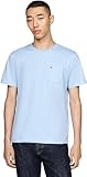 Tommy Hilfiger Camiseta de Manga Corta Hombre Essential con Bolsillo en el Pecho, Azul