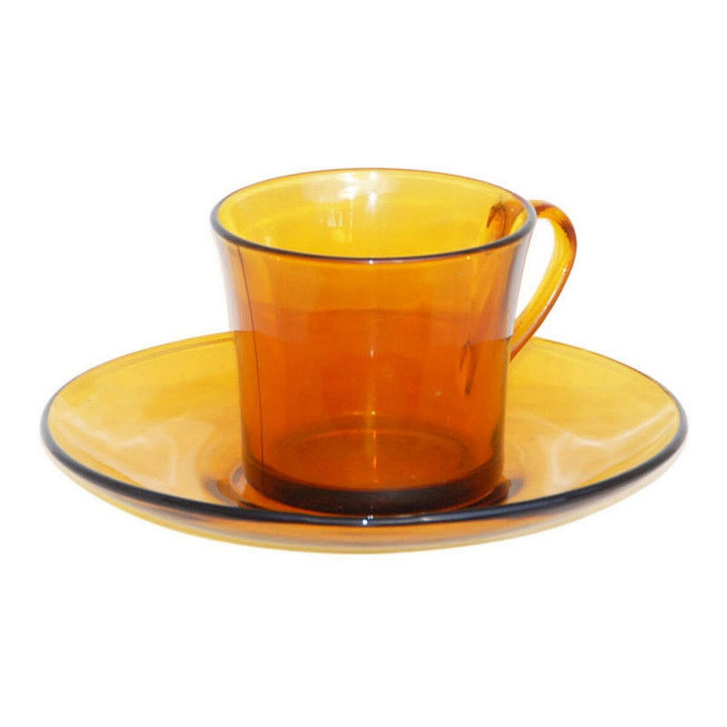 Duralex - Juego de 6 Tazas de Vidrio con Plato Incluido,DURALEX,180 ml