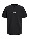 JACK & JONES Rddluca tee S/S Crew Neck Noos Camiseta, Negro, M para Hombre