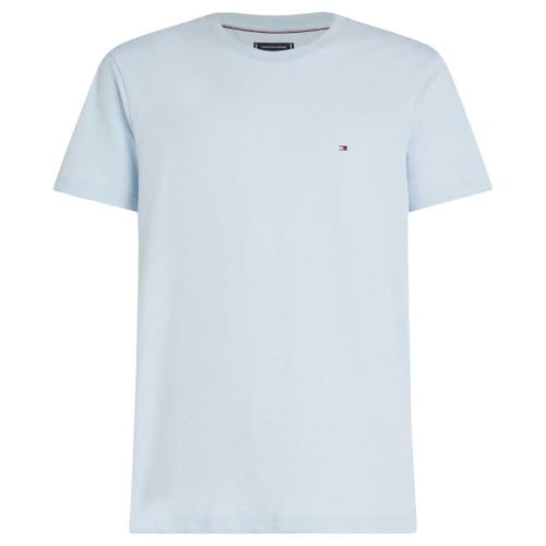 Tommy Hilfiger Camiseta de Manga Corta Hombre Seasonal Solid tee con Cuello Redondo, Azul
