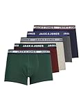 Jack & Jones Jacoliver Trunks 5 Pack Bóxer, Hombre, Dark Grey Melange, XL