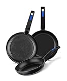 Monix Martín Berasategui Set 3 Sartenes, Aluminio Forjado Antiadherente sin PFOA, Aptas lavavajillas