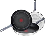 Tefal Daily Cook - Juego Sartenes 20/24/26 cm Apto inducción, antiadherente, revestimiento titanio