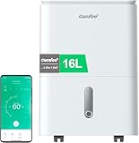 COMFEE' Deshumidificador de Humedad 16L Silencioso WiFi/App, Modo Secado de Ropa y Auto Antihumedad
