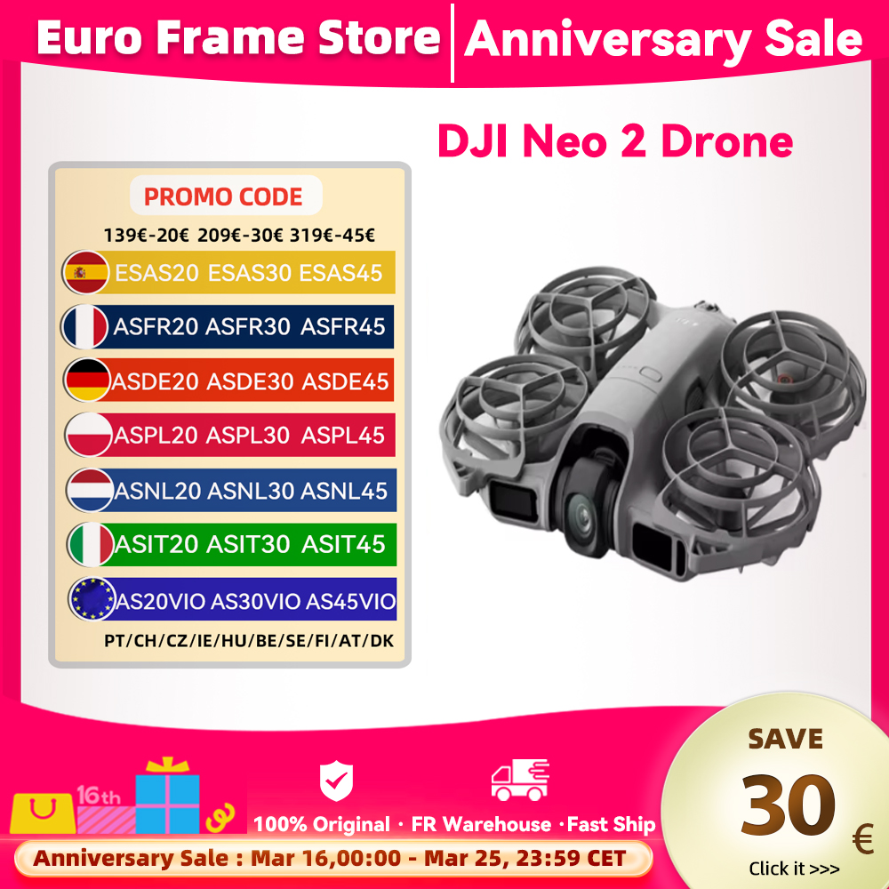 DJI Neo2 Drone Fly Camera Drone 4K Video estabilizado 151g Luz y portátil Protección