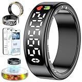 2026 Anillo Inteligente Hombre Mujer, Pantalla LED, Health Fitness Ring Tracker IP68