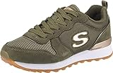 Skechers OG 85 Goldn Gurl, Zapatillas para Mujer, Olive Suede Nylon Mesh Rose Gold Trim
