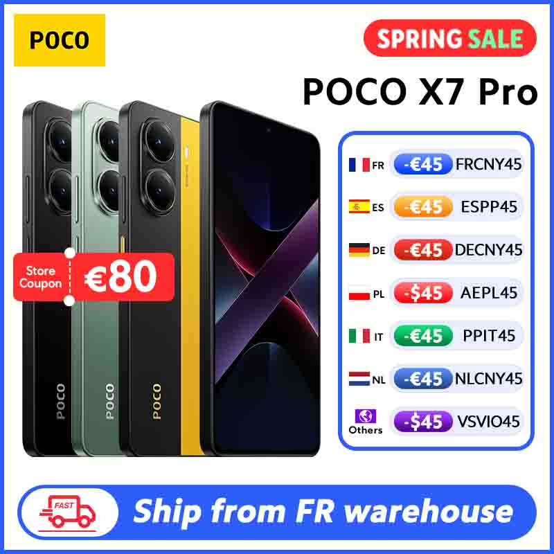 POCO X7 Pro 5G Dimensity 8400-Ultra 90W HyperCharge 6000mAh Batería 50MP Cámara NFC IP68 1.5K 120Hz