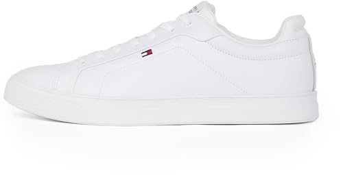 Tommy Hilfiger Court Sneaker Hombre Icon Flag Essential de Piel, Blanco