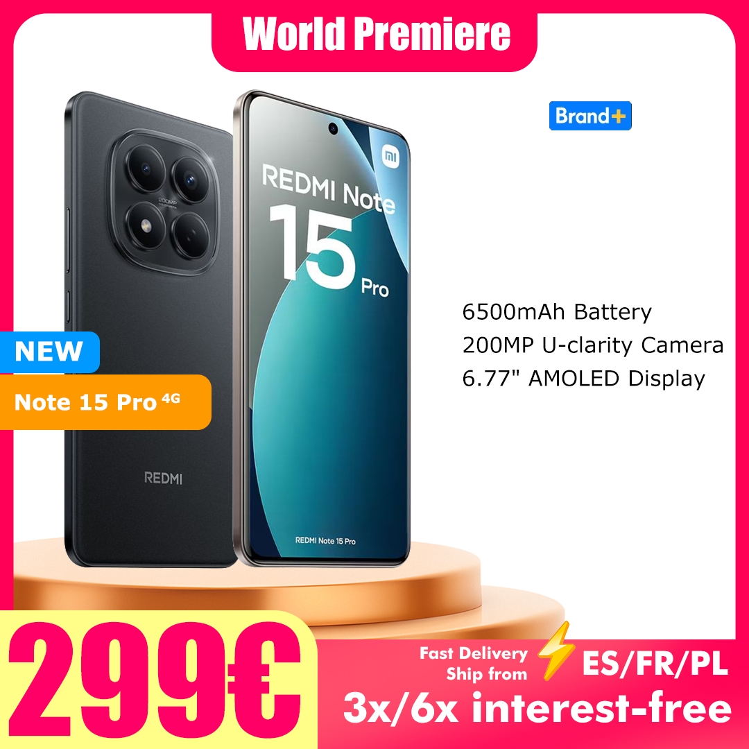 Xiaomi Redmi Note 15 Pro 4G 8GB 256GB Pantalla AMOLED de 6.77"Cámara de 200MP Batería de 6500mAh