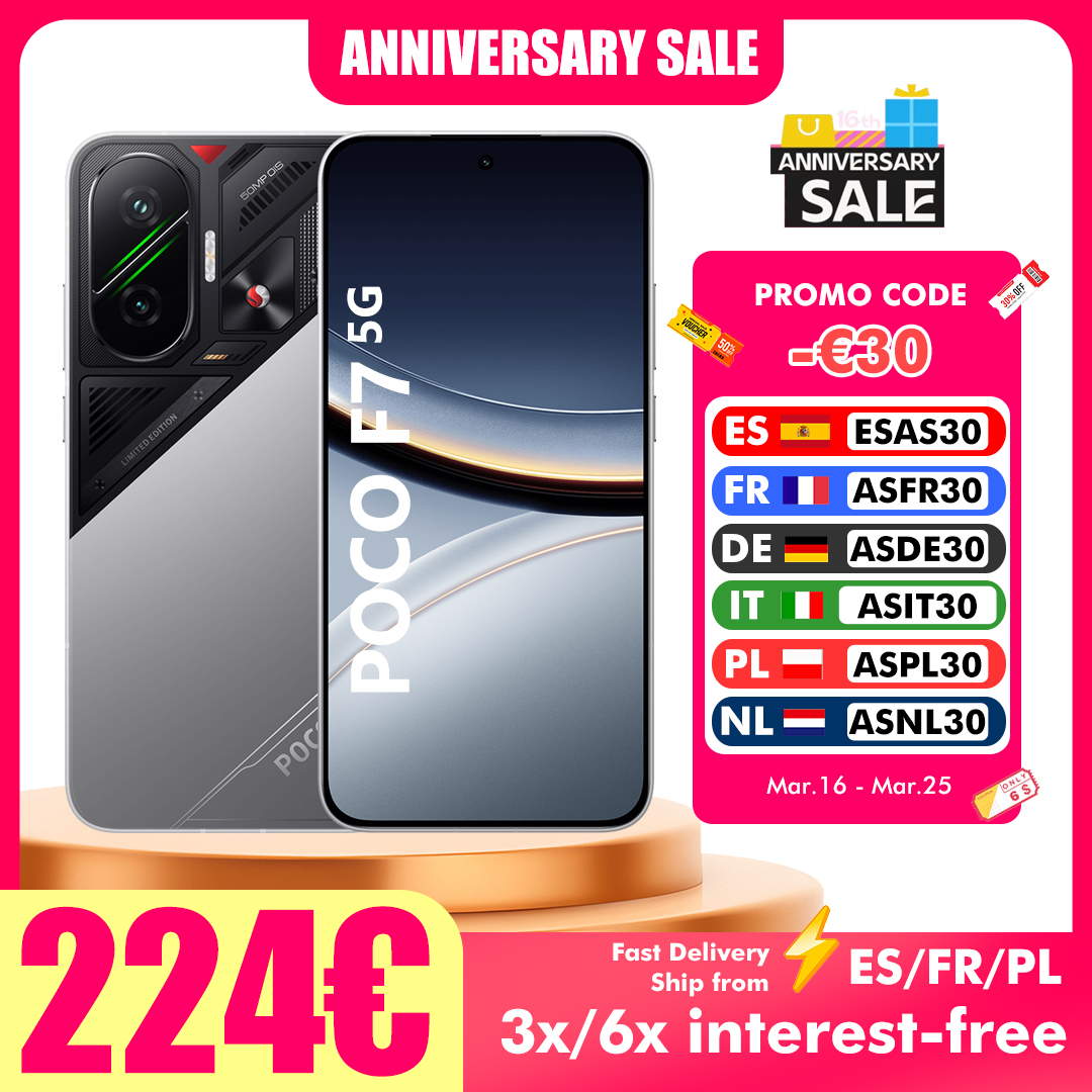 POCO F7 5G 12GB 256GB NFC Teléfono Inteligente Snapdragon 8S Gen 4 Batería de 6500mAh