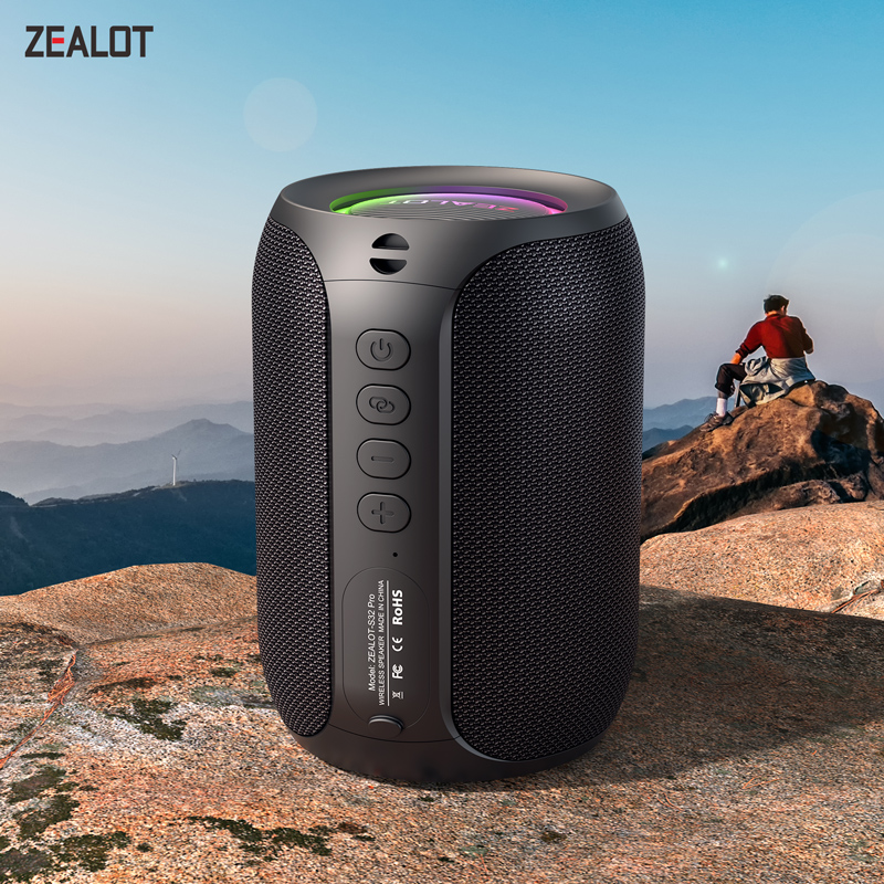 ZEALOT-S32PRO Altavoz Bluetooth Inalámbrico, Luz LED, Altavoces Exteriores, Subwoofer, Impermeable