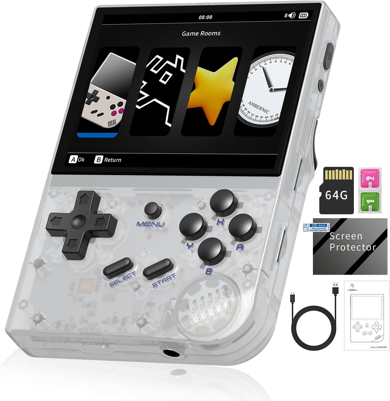 ANBERNIC RG35XX nueva consola de juegos portátil IPS de 3,5 pulgadas con sistema Linux H700 ARM