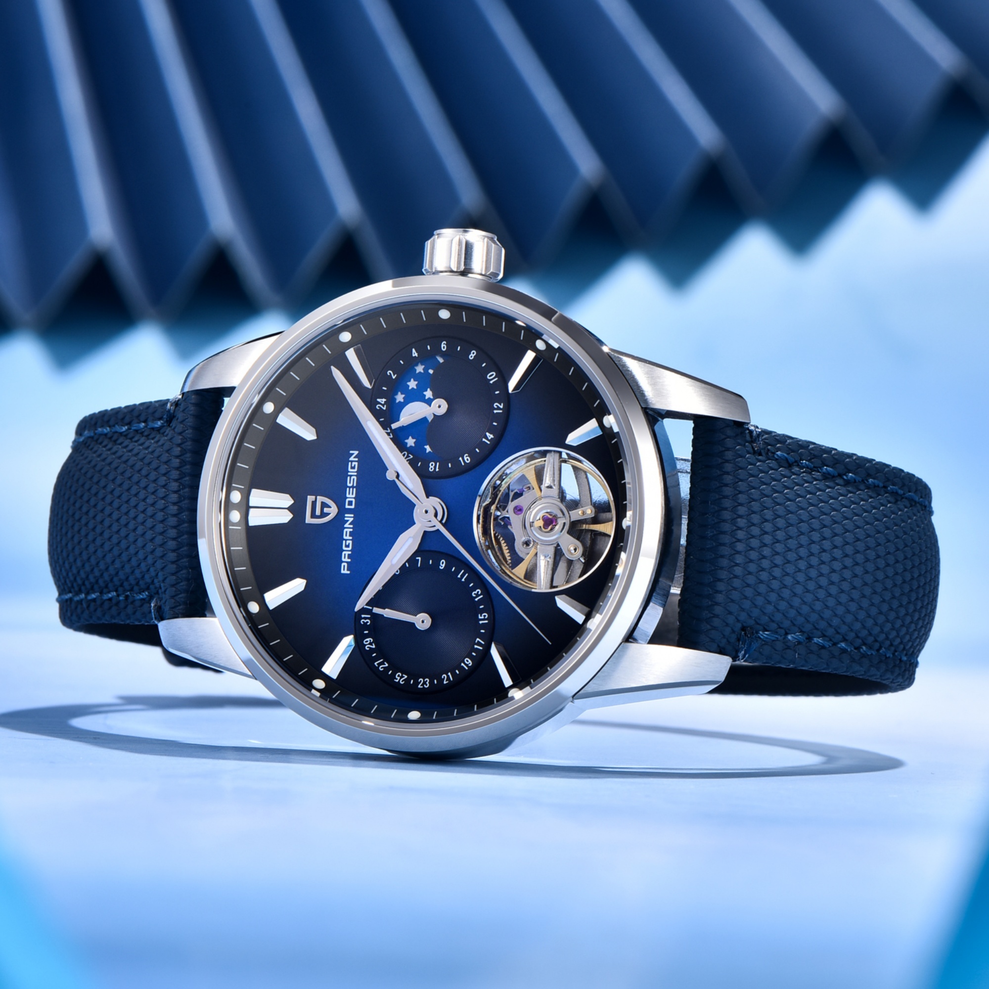 Reloj mecánico Pagani Design de 41mm con cristal de zafiro, acero inoxidable e impermeable