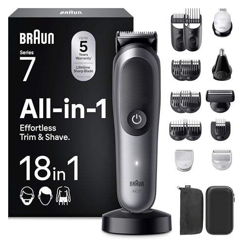 Braun Recortadora Todo En Uno Series 7 AIO7585, Kit De Styling 18en1